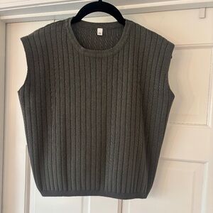 Army Green ribbed set - top and pants